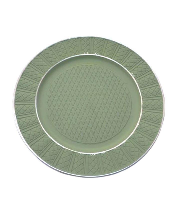 Sousplat Verde Borda Prata