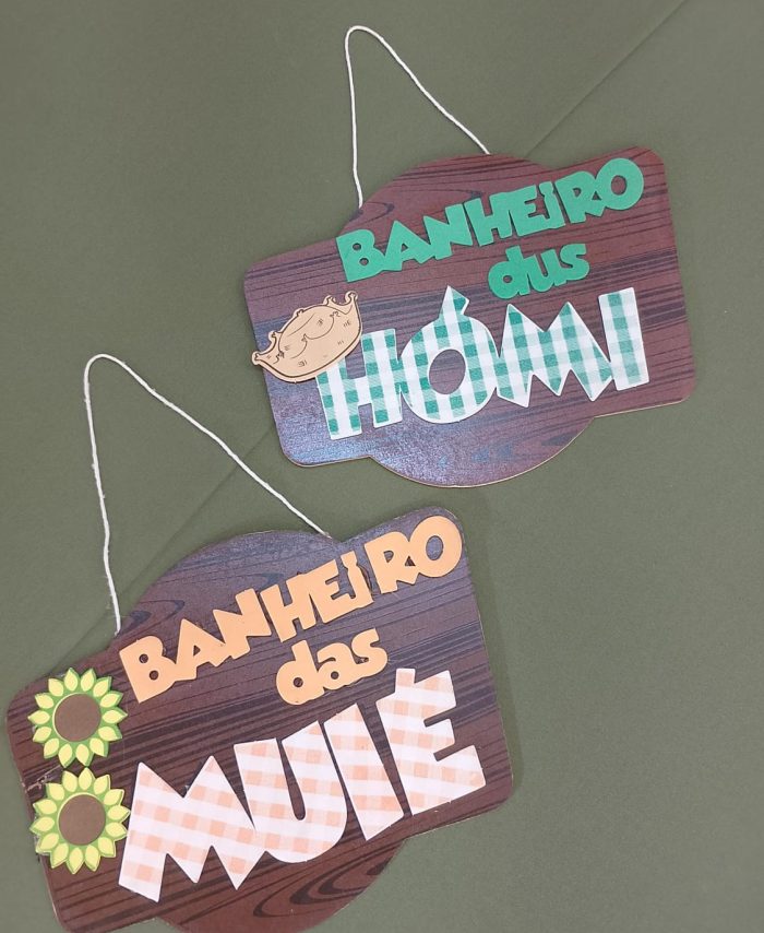 Kit Placas Banheiro Tema Junino